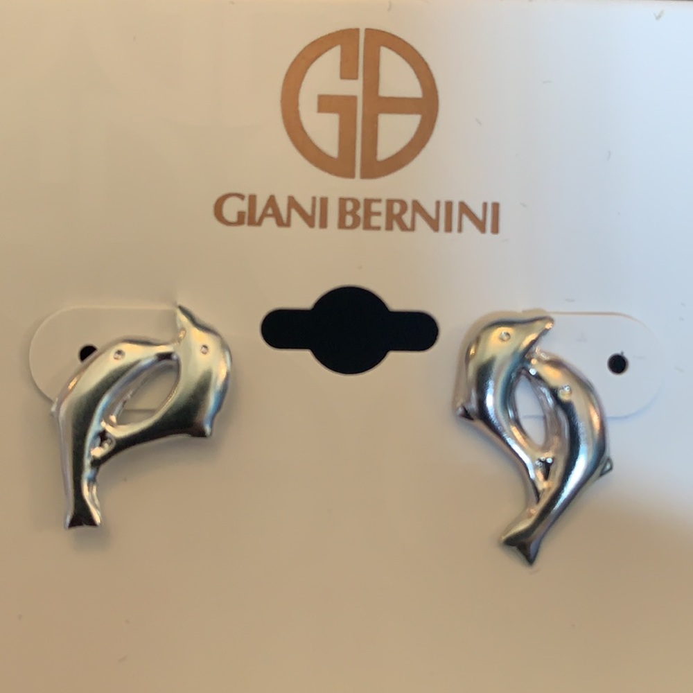 Sterling Silver Dolphin Stud Earrings